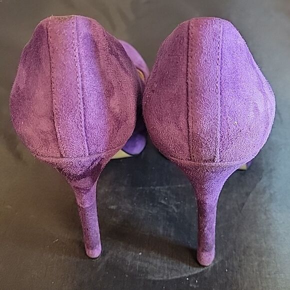 NINE WEST SUEDE ROUND TOE SLIP-ON WOMEN"S HIGH HEEL STILETTOS PUMP SHOES - Picture 9 of 16